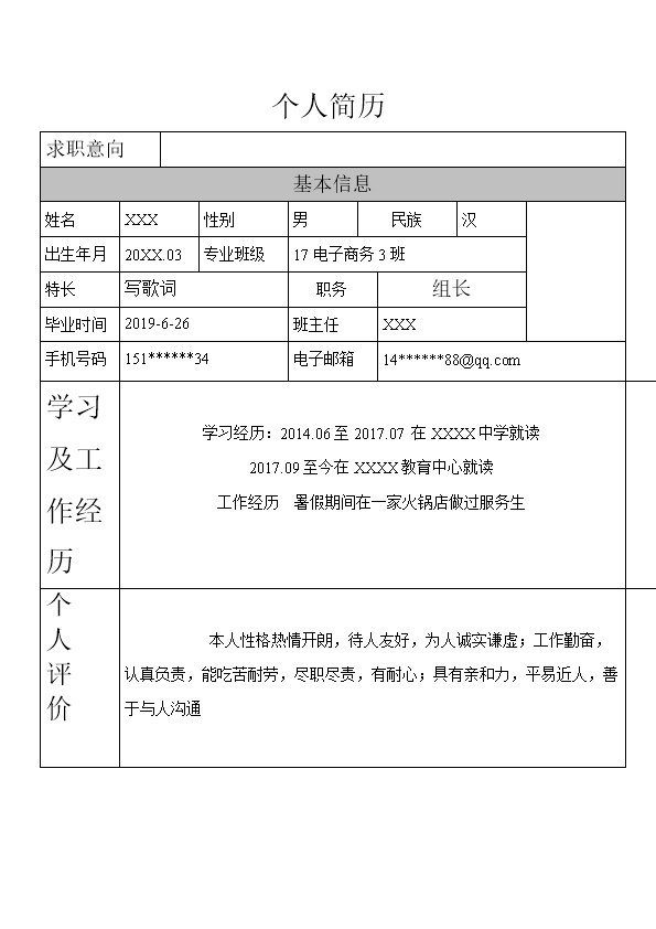 5156_电子商务类专业应届生个人求职简历模板  - 电子商务简历模板